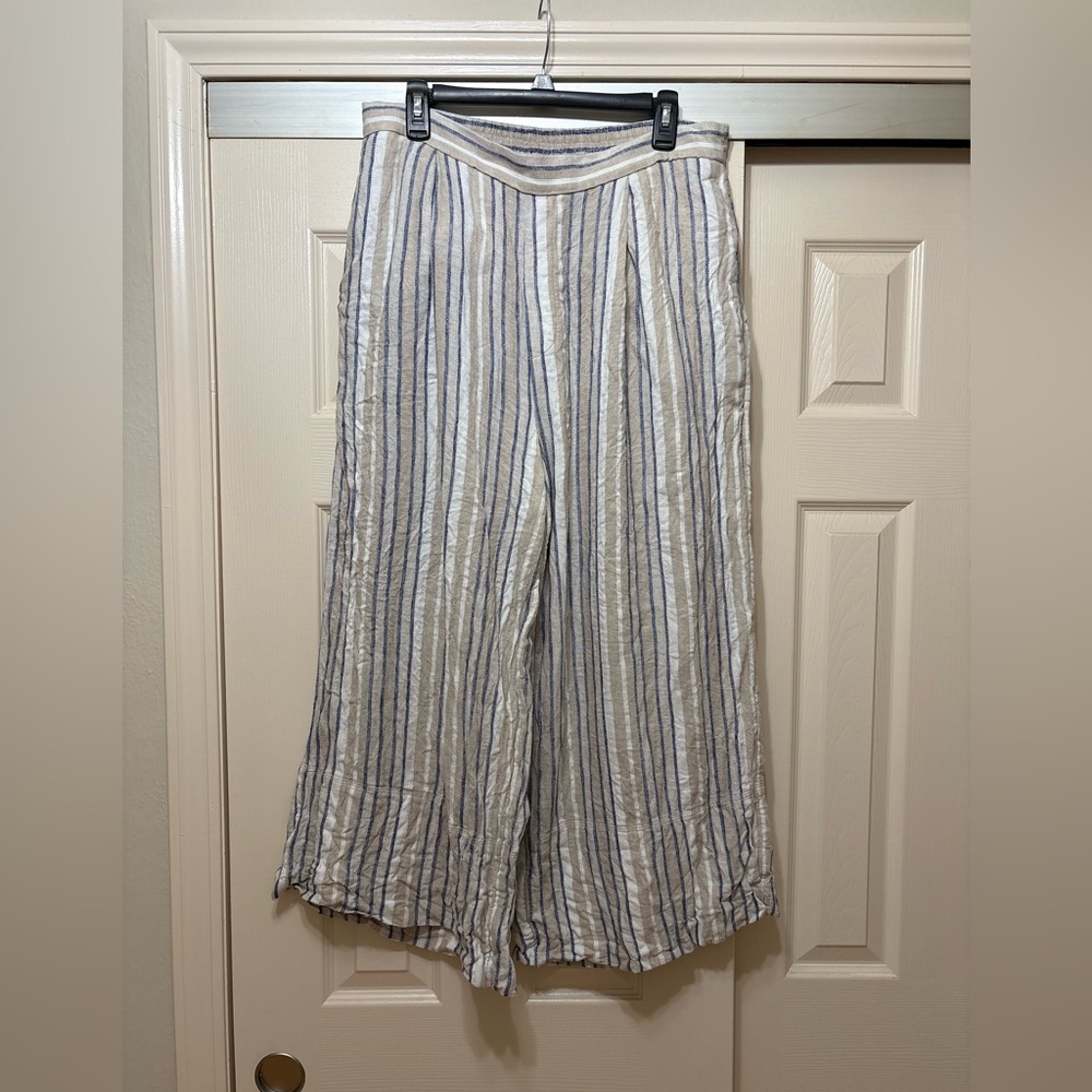 Banana republic Cropped Wide Linen Blend Pants Womens Large